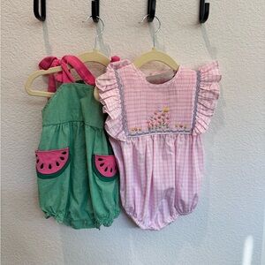 Set of 2 Stitchy Fish Bubble Rompers